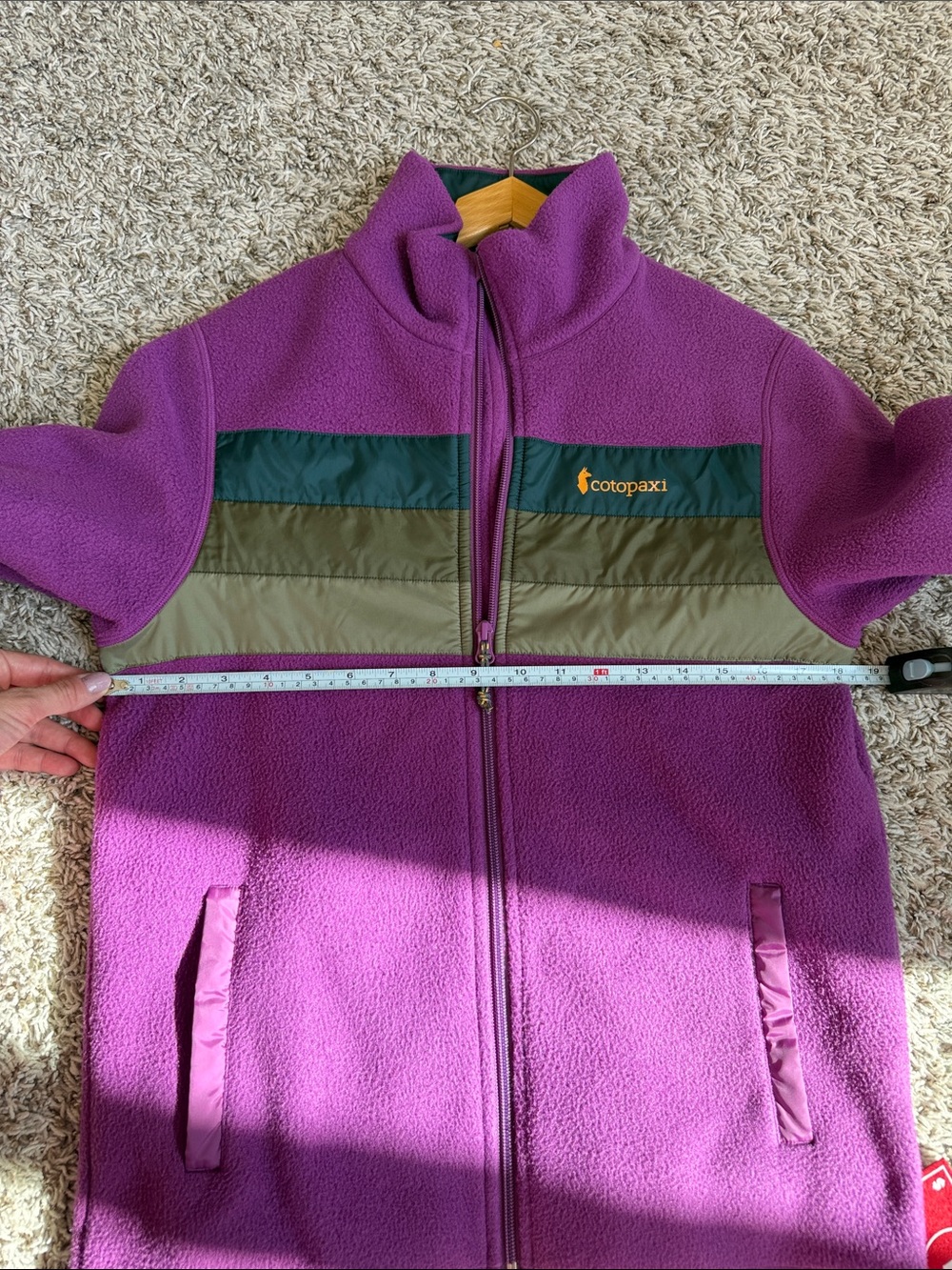 Cotopaxi Teca Fleece Jacket Stripes Purple and Green size Small - Picture 8 of 8